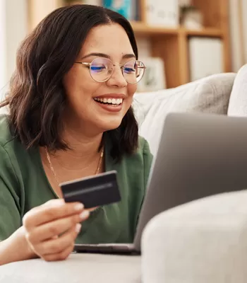 young woman with credit card 